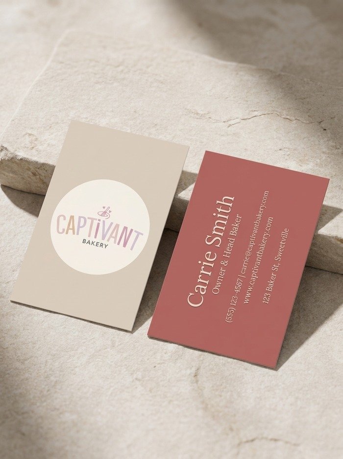 Captivant Bakery business card design