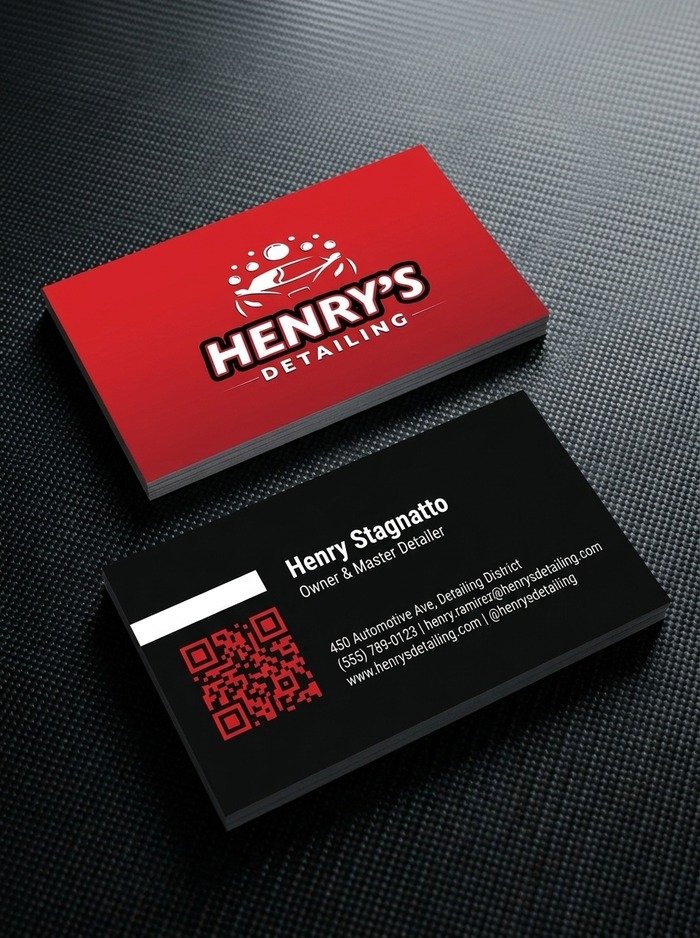 Henry's Detailing business card design
